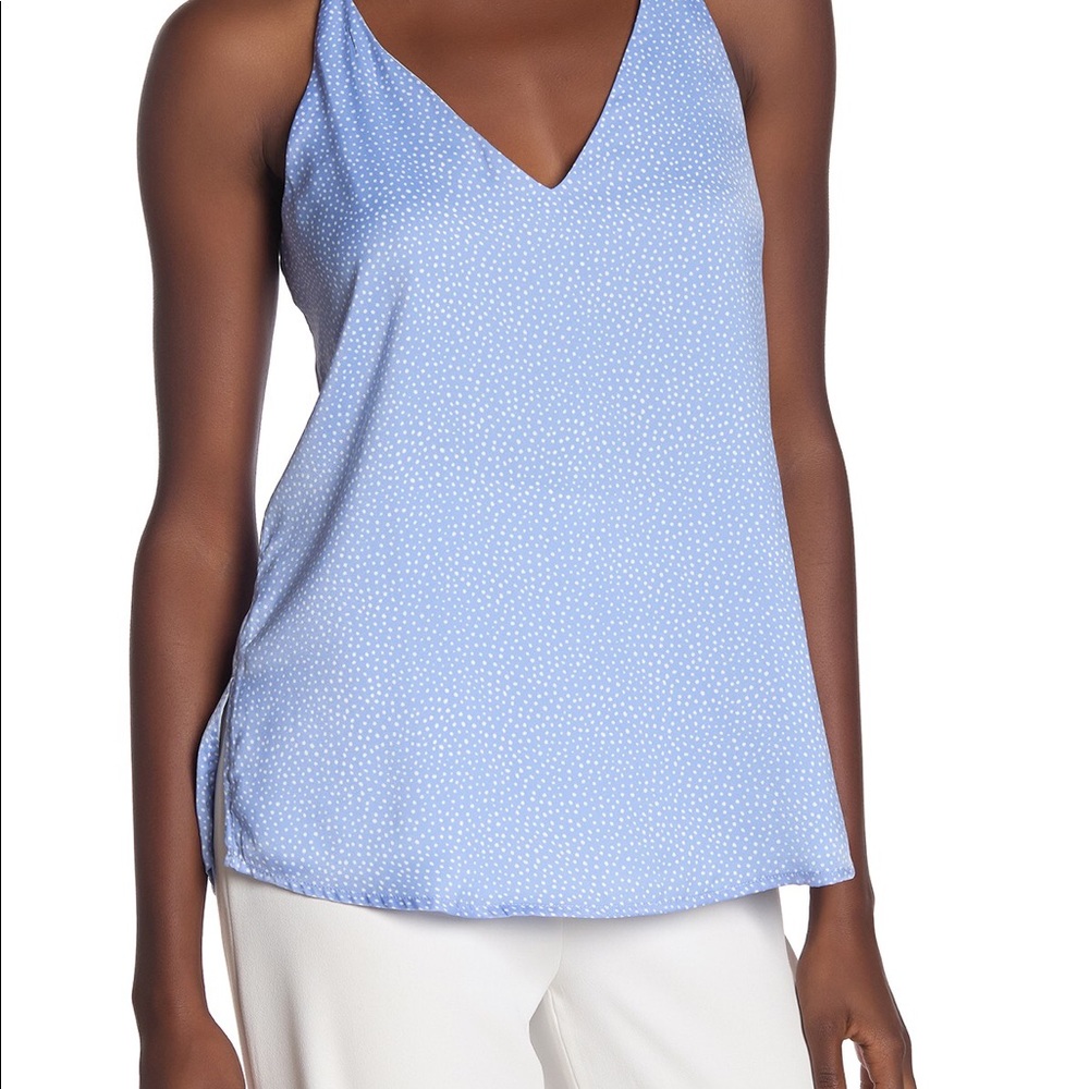 Blue polka dot tank top